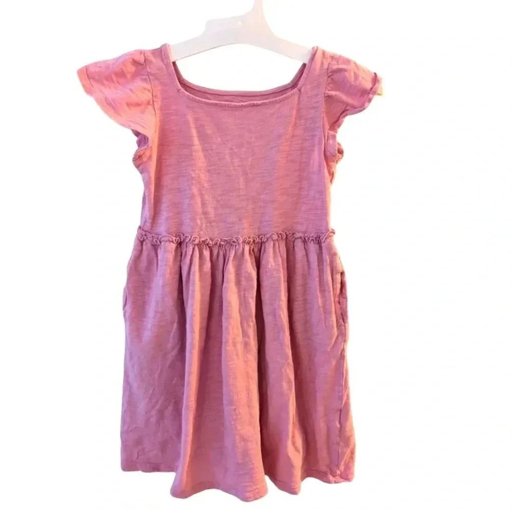 Cat & Jack Size XS 4-5 Casual 100% Cotton Pink Dress for Girls